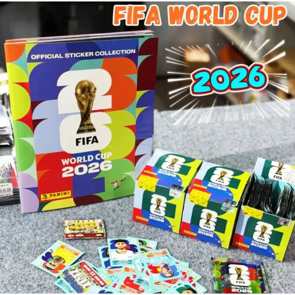 Panini 2026 FIFA World Cup Sticker Sealed Box 50 Packungen, geschätzte 350 Sammelsticker mit Fußballspielern für die Fan-Sammlung.