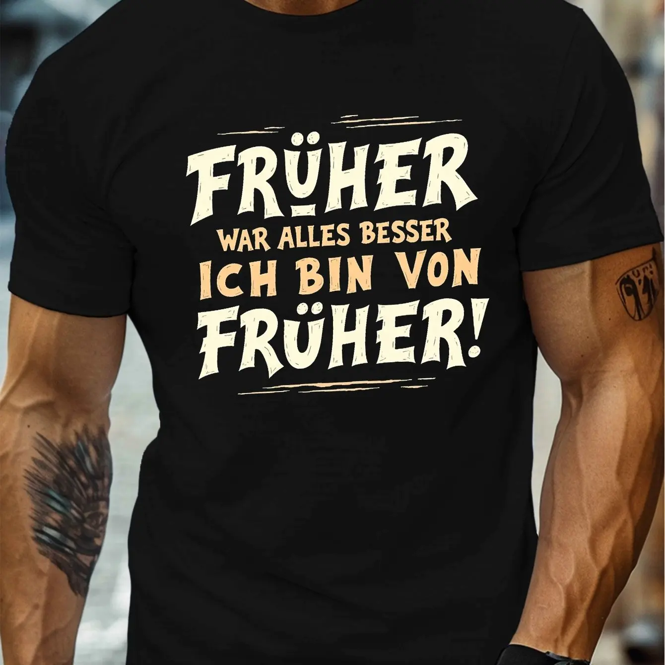 Vintage German Funny Quote Print T Shirt Früher War Alles Besser Nostalgic Crew Neck Casual Streetwear Tee