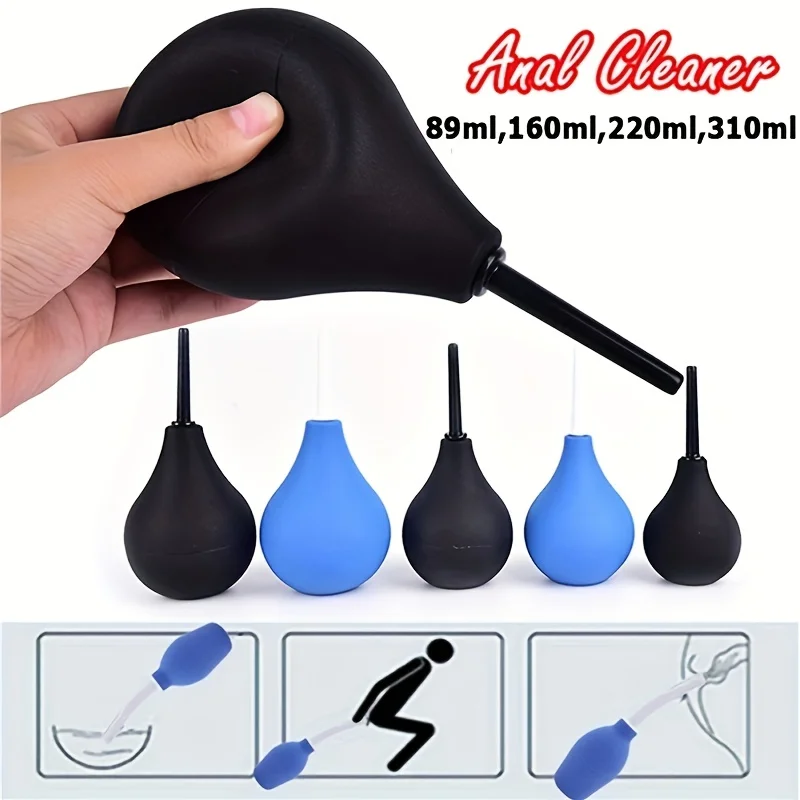 Silicone Enema Irrigator Cleaning Enema Bulb Safe Flow Flush Cleaning Tool for Anus Vagina Reusable Clean Anal Hygiene Aid