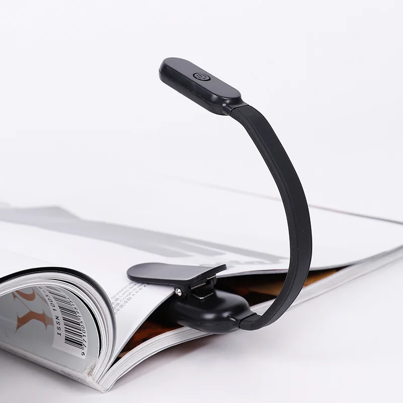 مصباح USB صغير LED قابل لإعادة الشحن مصباح مكتبي للقراءة ضوء مرن محمول ضوء ليلي صغير للكتب مصباح يدوي بمشبك بجانب السرير