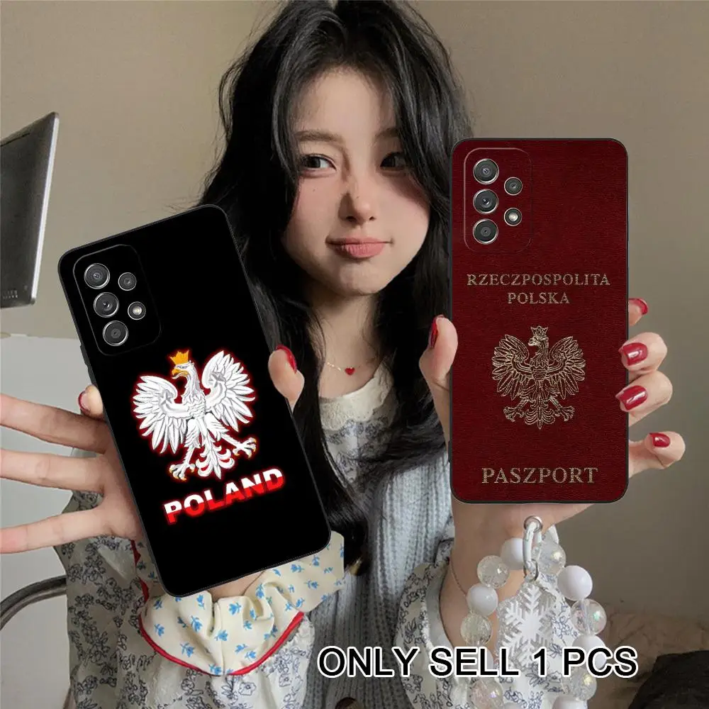 Poland Polska Flag Phone Case for Samsung Galaxy A57 56 55 54 53 52 51 37 36 35 34 33 32 31 5G Soft TPU Shockproof Cover