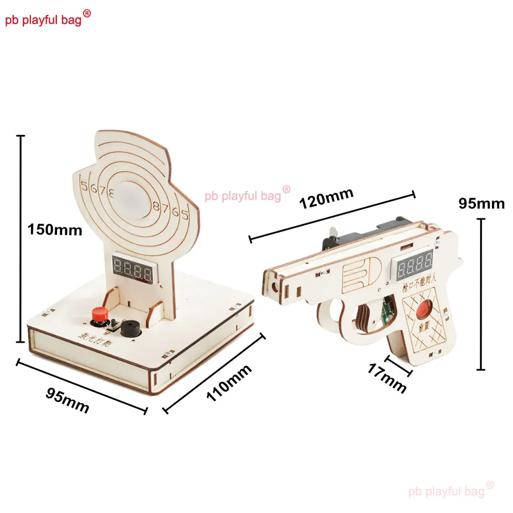 DIY Manual Assembly Model Laser Gun Target STEM Science Building Blocks Assembly Material Package Puzzle Toy Kids Gifts UG374