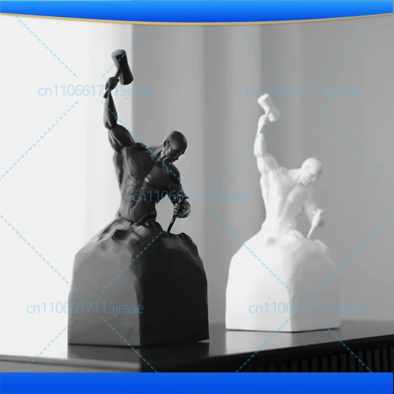 36cm Self Made Man Sculpture Famous Self Made Man Statues Casting Art Crafts For Home Garden Decor Ornament Collections