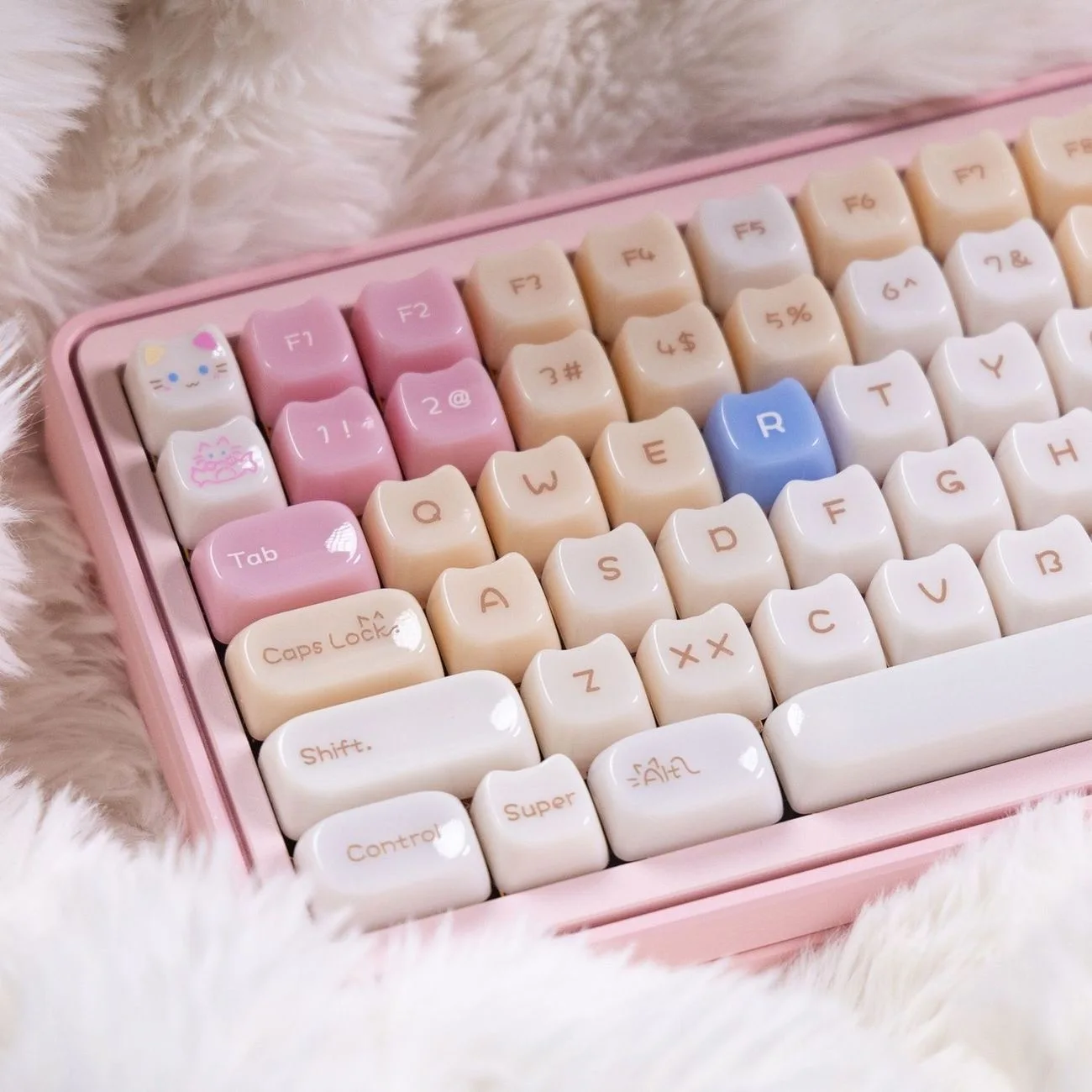Ragdoll Siamese Cat Candy Pink PC 148 Keys Top Print MAO Profile High Quality PC Material Keycaps for MX  Mechanical keyboard