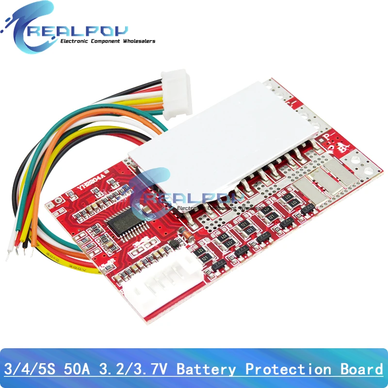 3S 4S 5S 50A 18650 płyta zabezpieczająca baterię litową 3.2V / 3.7V żelazofosforan LiFePO4 płyta BMS z balansem