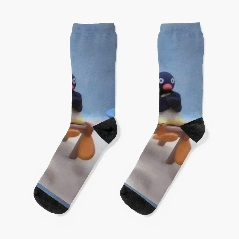 

Angry Pingu Socks Non-slip loose hockey hip hop Men Socks Women's