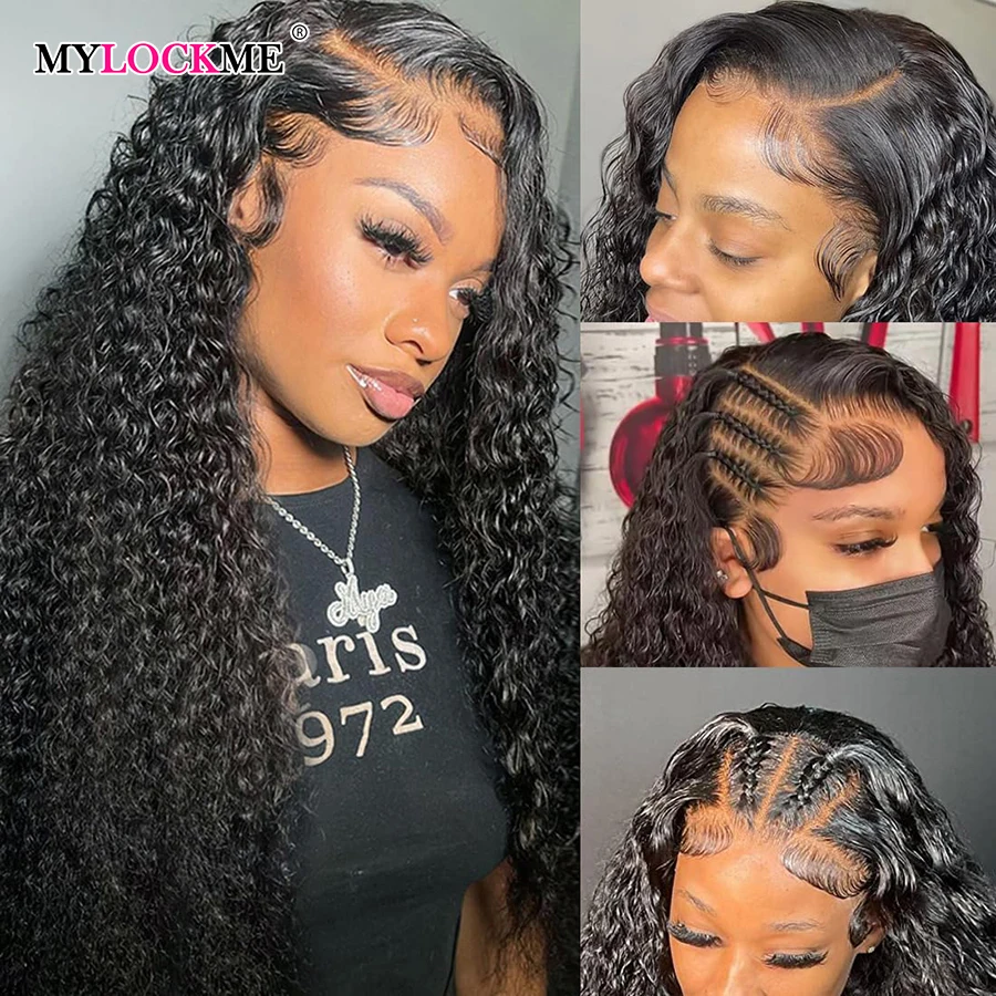 Frontal Wig Human Hair 13x6 Lace Deep Wave Preplucked Clearance Sale Mylockme Human Hair 100% 30 Inch 13x6 Lace Frontal Wig