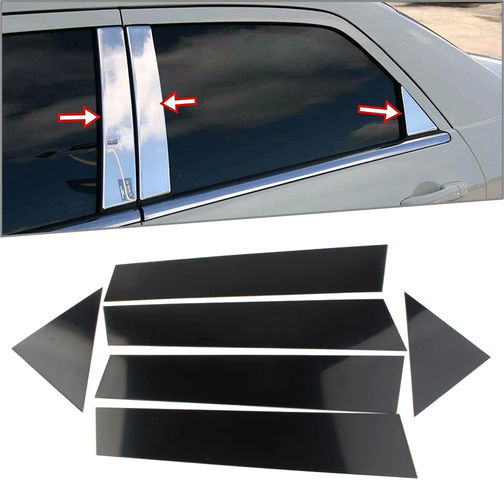 6pcs Car Door Trim Cover Kit Black Pillar Posts For Chrysler 300/300C 2005-2010 & For Dodge Magnum 2005 06 07 2008