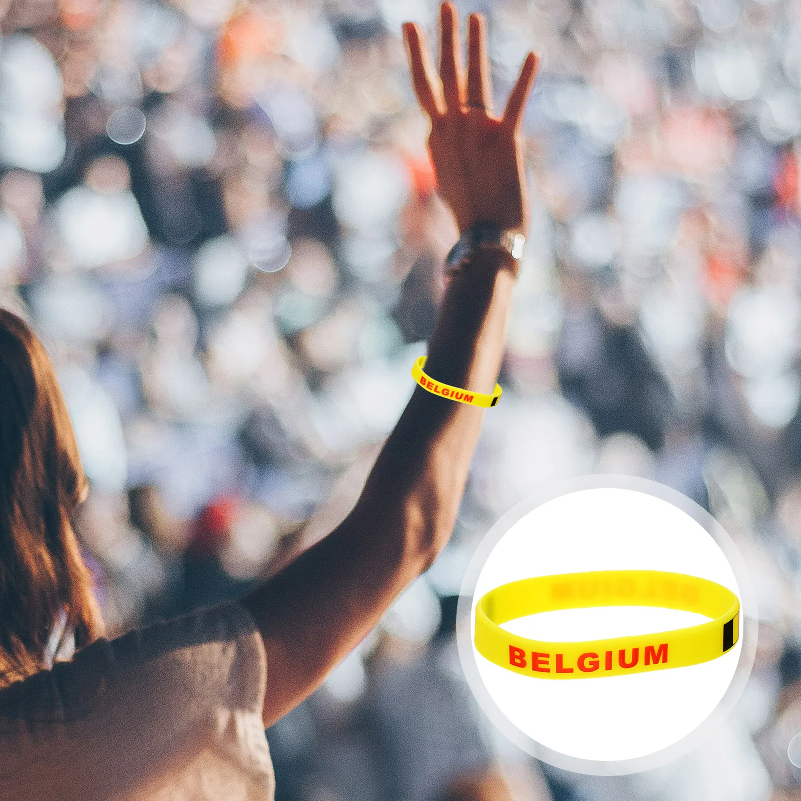 

6 Pcs Silicone Bracelet Wristband Country Bands Size Fits Most Flag Cheer for Your