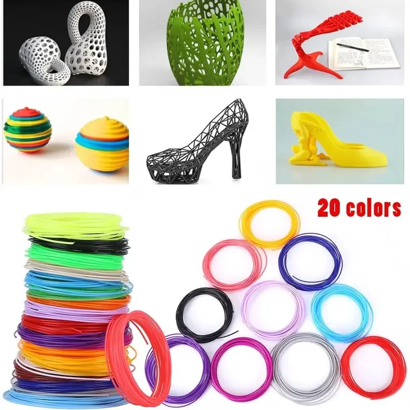 PLA filament diameter 1.75mm color 3D printing material for 3D pen,10/20/30 colors, 10M 25M 100M, colorless, odorless and safe