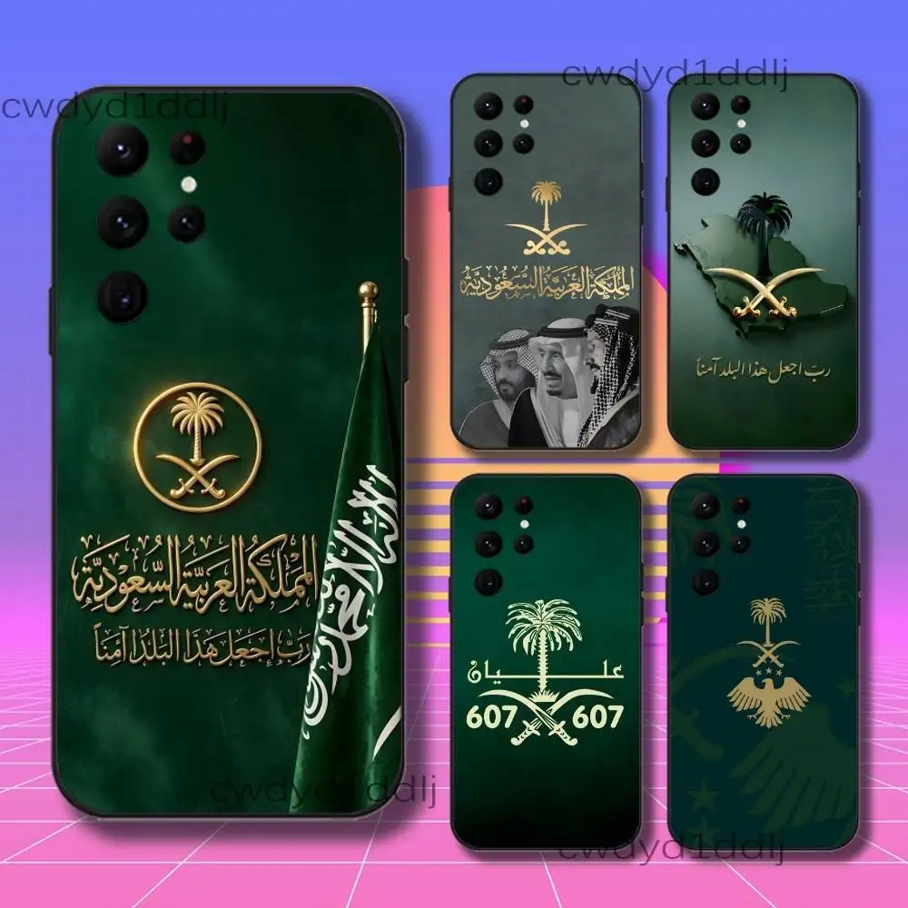 K-Kingdom Of Saudi Arabia Flag Phone Case For Samsung S10,S21,FE,S21 ,S26,S25,S24,S23,Ultra,S9,S22,Plus Black Shockproof