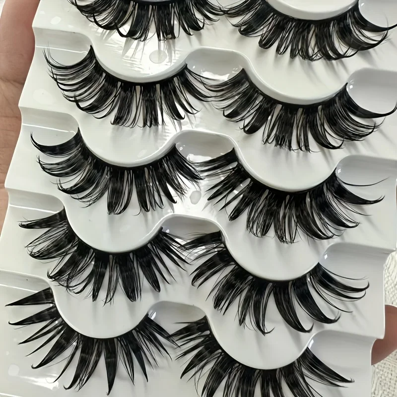 5 pairs of manga eyelashes, Japanese role-playing, spiky eyelashes, 16MM thick artificial mink doll eyelash extension set