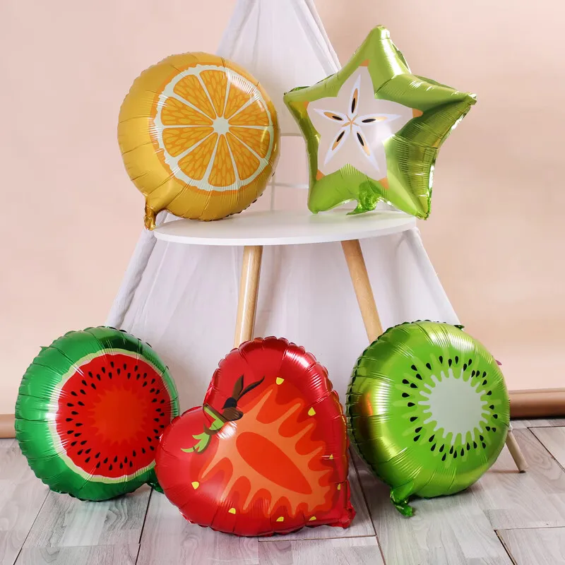 

18 inch Watermelon Strawberry Orange Theme Party Balloons Fruit Aluminum Foil Balloons Birthday Decoration Balloons Toy
