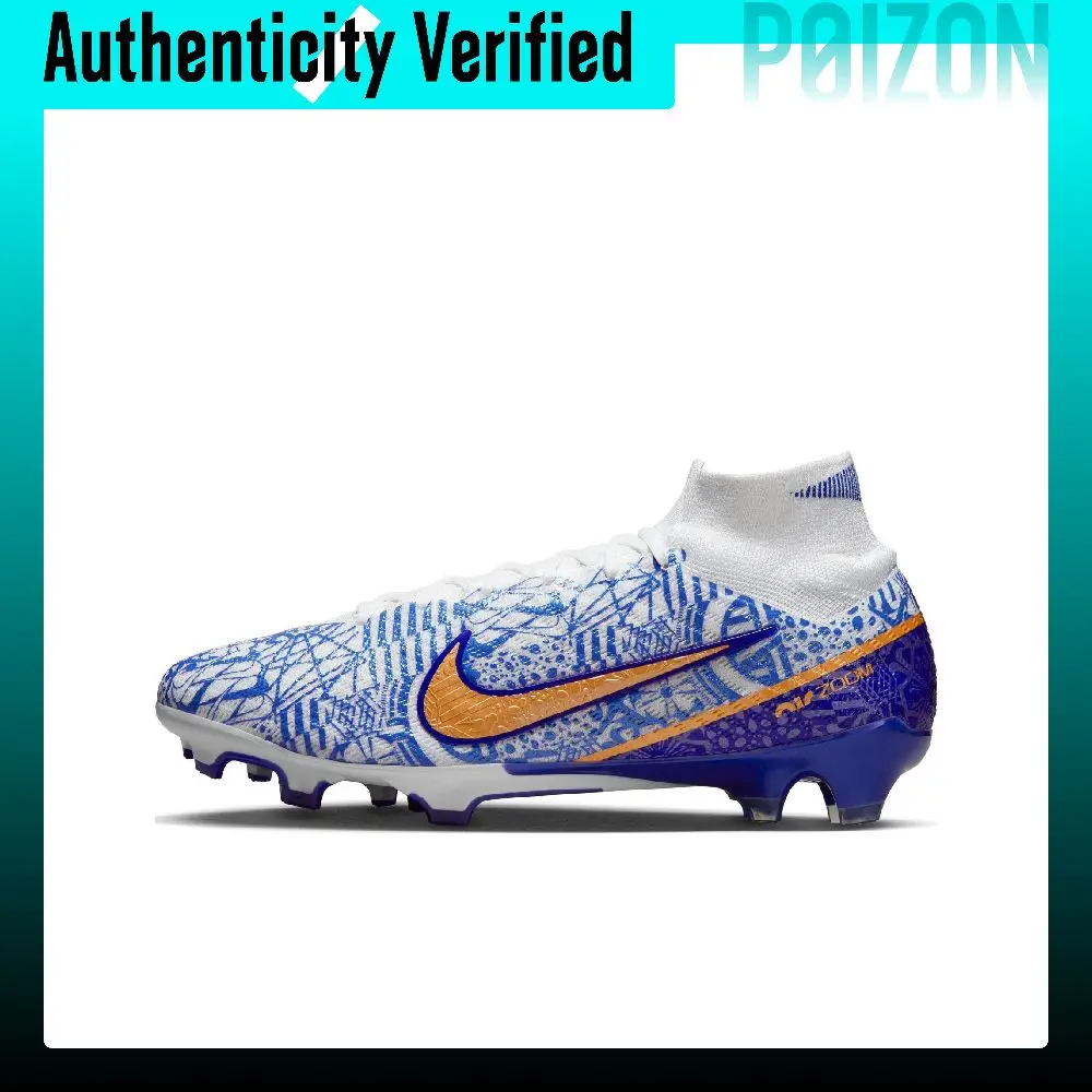 Nike Mercurial Superfly 9 FG Firm Ground Natural Grass Fabric Hard Court Soccer Shoes Men's White Blue DQ5293-182