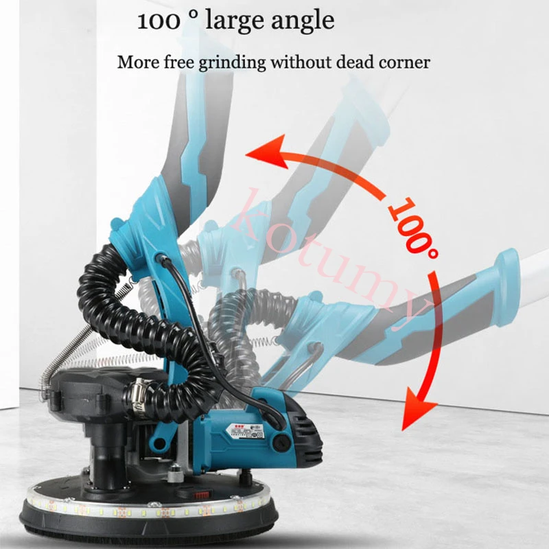 1800W Portable Drywall Sander No Dust Electric Wall Sander Adjust Speed Wall Putty Polishing Grinding Machine