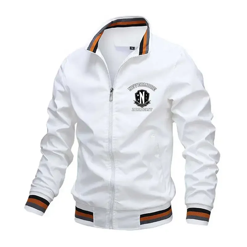 2026 Mode Frühling Und Herbst Nevermore Academy Logo Print Reißverschlussjacke Herren Taschen Freizeit Sportbekleidung Outddigan