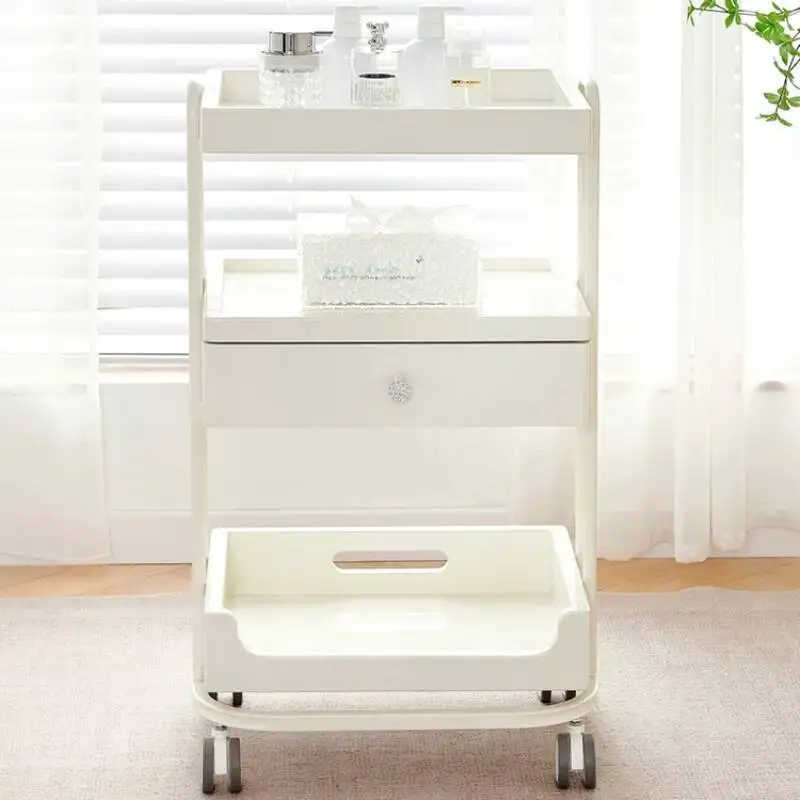 

Rolling Modern Salon Trolley White Manicure Makeup Beauty Tool Cart Simplicity Aesthetic Carrito Con Ruedas Salon Furniture HD