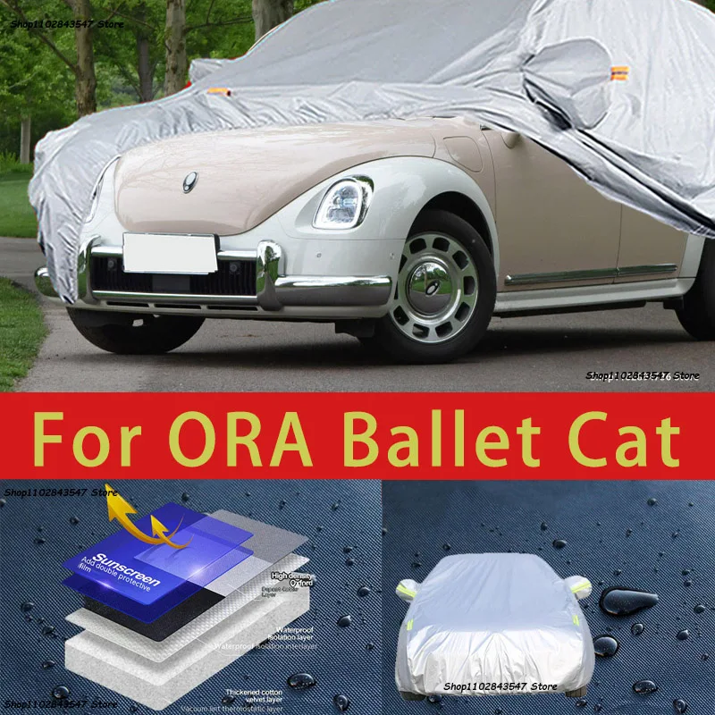 

For ORA Ballet Cat Car protective cover, sun protection, cooling protection, car clothing, car paint protection auto