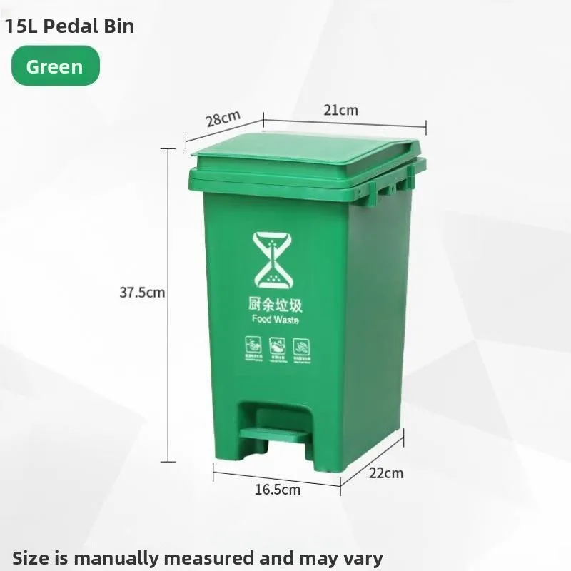 

Outdoor Plastic Pedal Waste Bin Classin Tra Can with Lid Home Kitchen Cost Large Size Commercial User Friendly