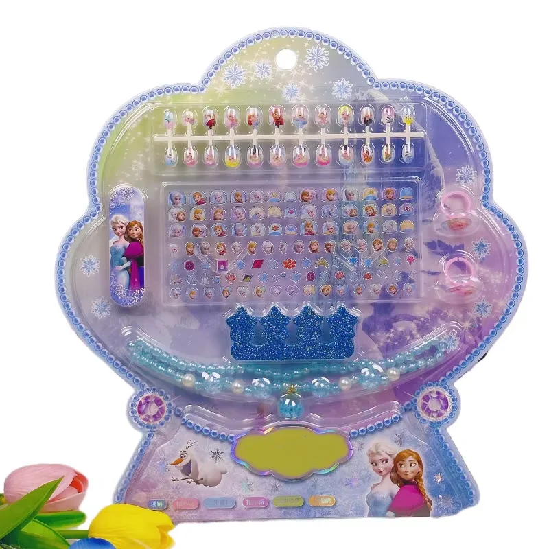 סטיקרים למניקור ידניים יצירתיים לילדים עם דמויות אלזה ואנה מסדרת האנימה Frozen של Hasbro