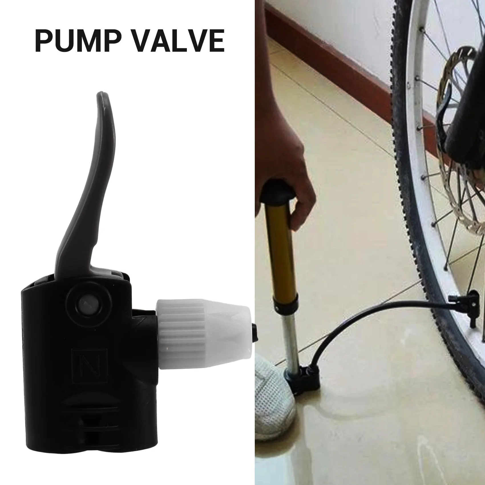 Bike Bicycle Dual Head Pump Nozzle Valve Connector Hose Adapter Pumping Parts