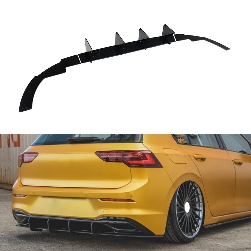 Rear Bumper Diffuser Lip Spoiler Splitter Protector For Volkswagen Golf 8 Pro MK8 2021+ Decoration Guard