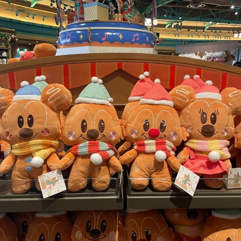 

Плюшевый брелок Disney «Пряничный человечек», мягкая игрушка-кукла Микки, Минни, Чип и Дейл, коллекционная игрушка в рождественской тематике