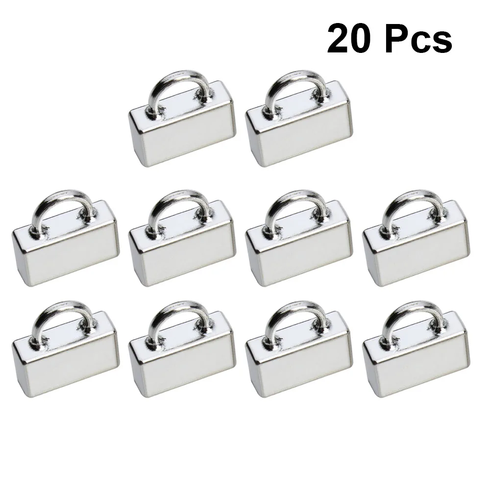20 Stück DIY Band-Crimp-Schnallen, Metall-Verbindungsclips für Kordel, Armbänder, Halsketten, Schmuckherstellung, Zubehör