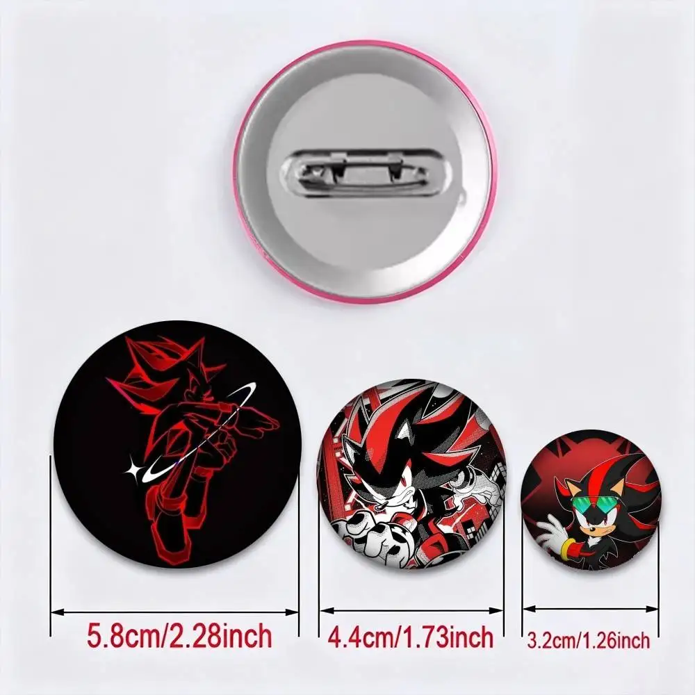 Shadow The H-Hedgehog 25mm 32mm 44mm 58mm 75mm Brooches Badges Pins for Accessories Gift