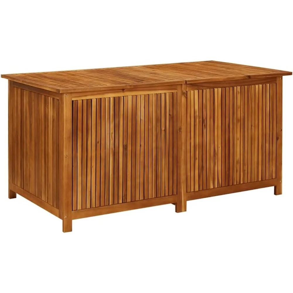 Caja de almacenamiento de madera para exteriores con tapa de elevación de gas, cómoda para terraza de patio con bolsa impermeable con cremallera para banco de jardín, piscina, porche, tru