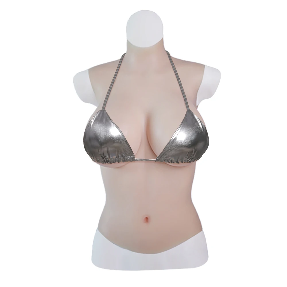 

KOOMIHO C/D/E/G CUP Silk Cotton Half Silicone Bodysuit Silicone Fake Boobs Crossdresser Silicone Fake Breast Shemale Cosplay