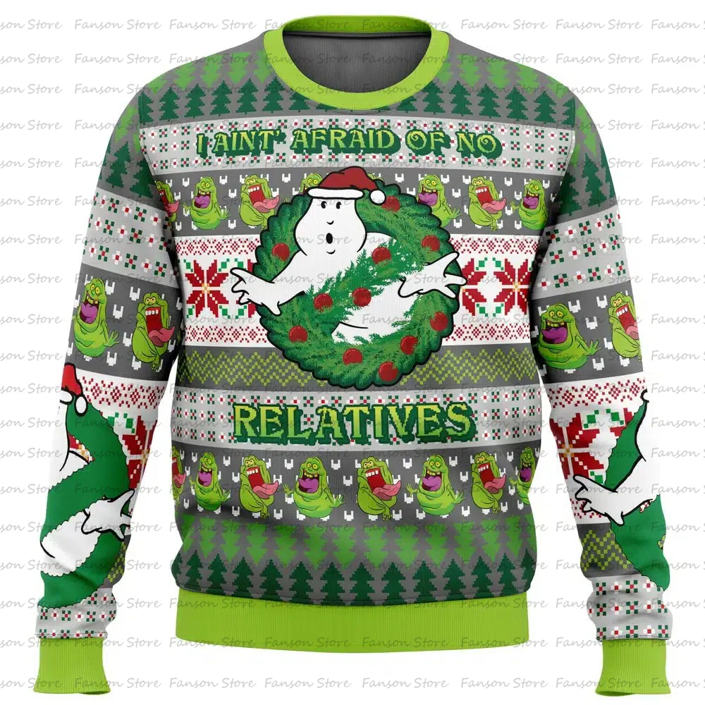 Bustin Christmas Ghostbusters Ugly Christmas Sweater Cartoon Anime Women Men Pullover Top 2025 New Couple Hoodie Sweatshirt