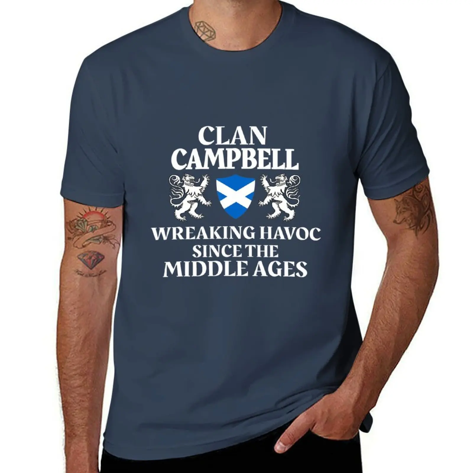 

Campbell Scottish Family Clan Scotland Name Lion T-Shirt t shirt for man 100 percent cotton man t shirts cotton T-Shirt