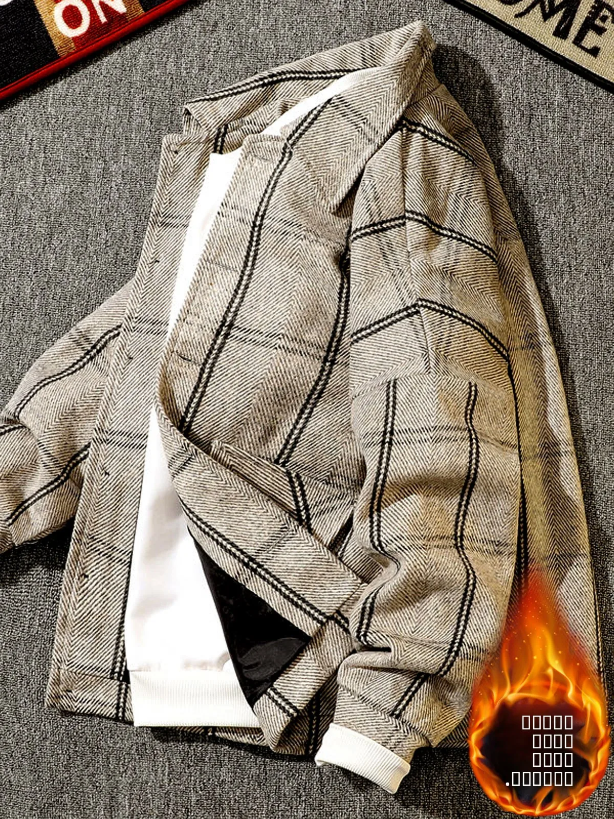 

Американский ретро-жакет в клетку из шерсти для мужчин: модный брендовый жакет премиум-класса Haome, утепленный, на флисовой подкладке, для зимы