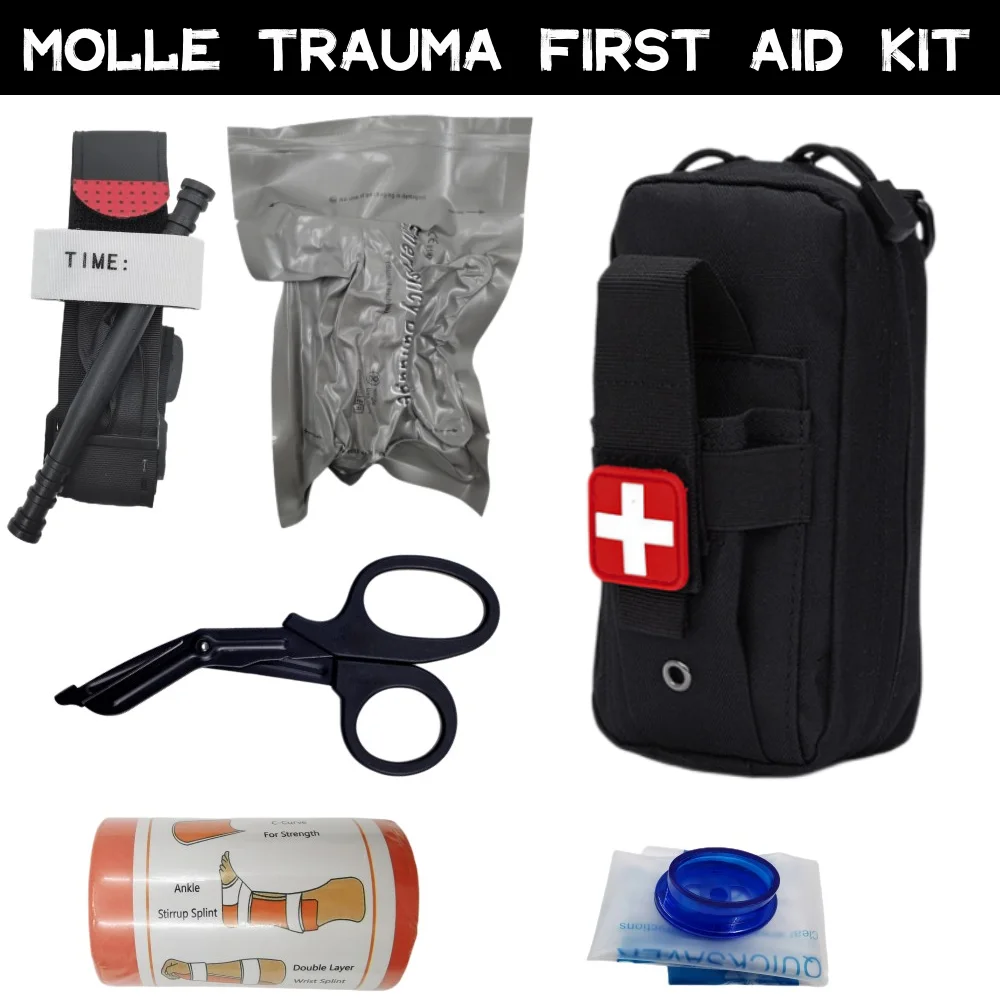 Outdoor Safety First Aid Kit IFAK Trauma Kit Israel Bandage Scissors Hemostatic Rod Set