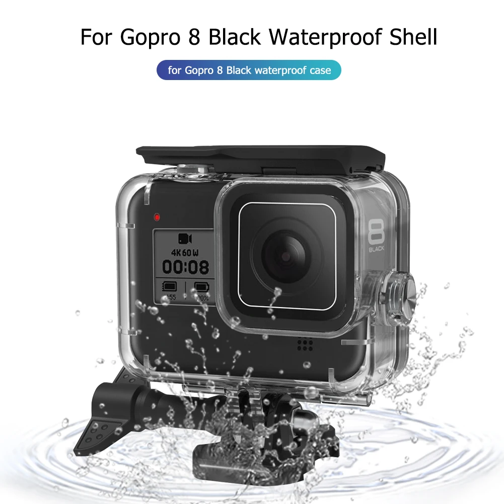 غلاف حماية مقاوم للماء تحت الماء لملحقات الكاميرا GoPro Hero 8 باللون الأسود مع متانة وقوية كافية #1