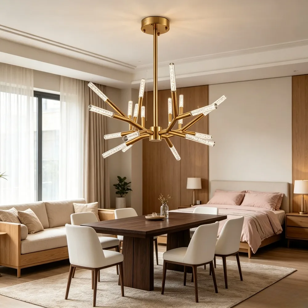 Nordic Light Luxury Living Room Pendant Light Room Bedroom Creative Art Lighting Duplex Building Dining Room LED Branch Pendant