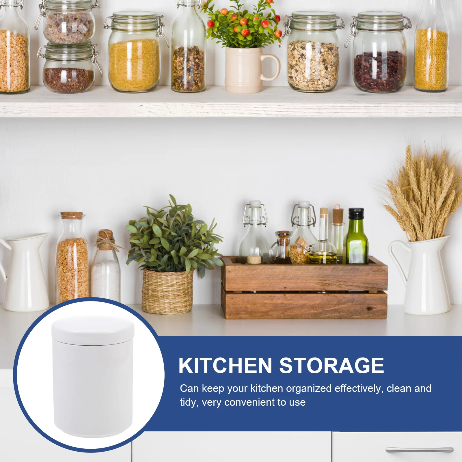 

White Nordic Style Tea Canister Sealed Cereals Container Coffee Bean Dispenser High-Grade Materials Storage Jar