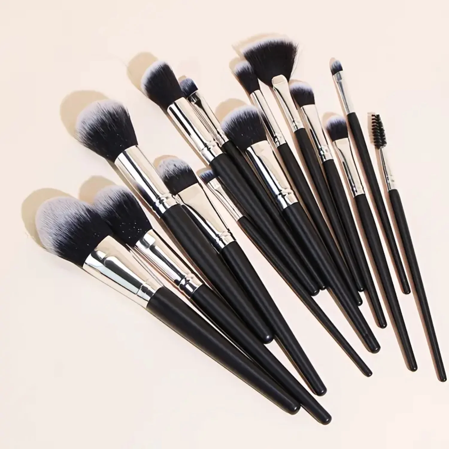 Professional 15pcs Makeup Brush Set - Large Kabuki Tools for Foundation, Powder, and Blush