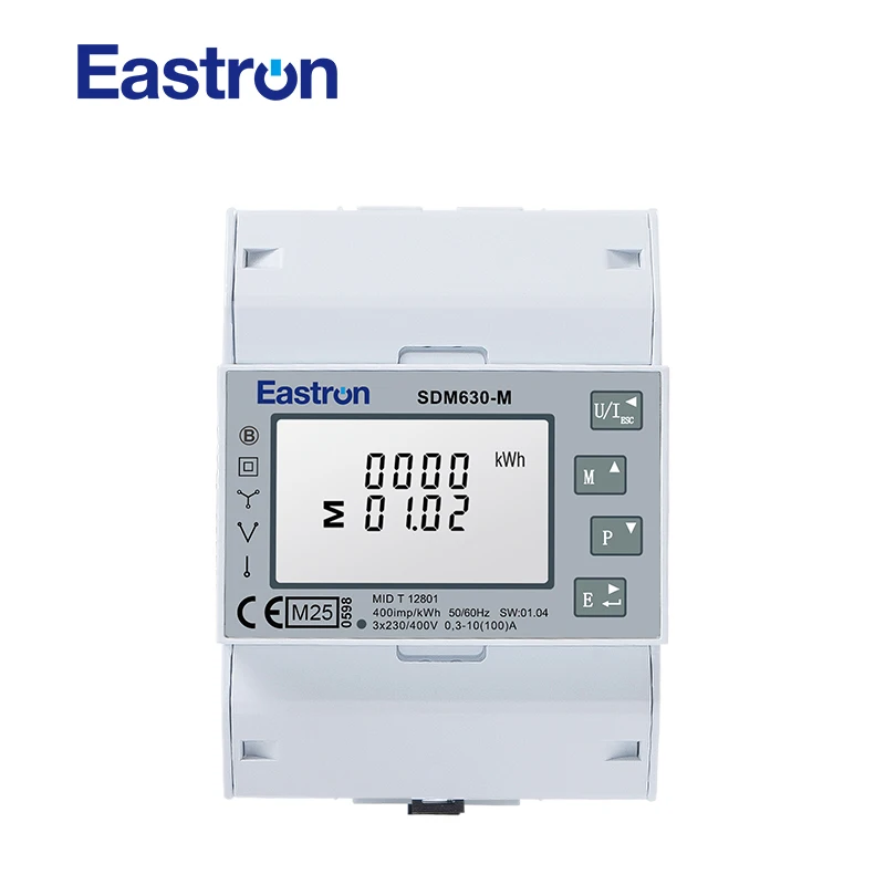 Eastron SDM630-M MID RS485 Din Rail KWH Three Phase Energy Meter Solar PV Energy Meter RTU Digital Meter