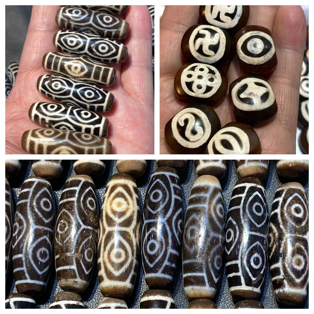 5pcs/lot Limited time discounts Premium variety Ethnic style Weathering of old material Tibetan agate dzi beads wholesale