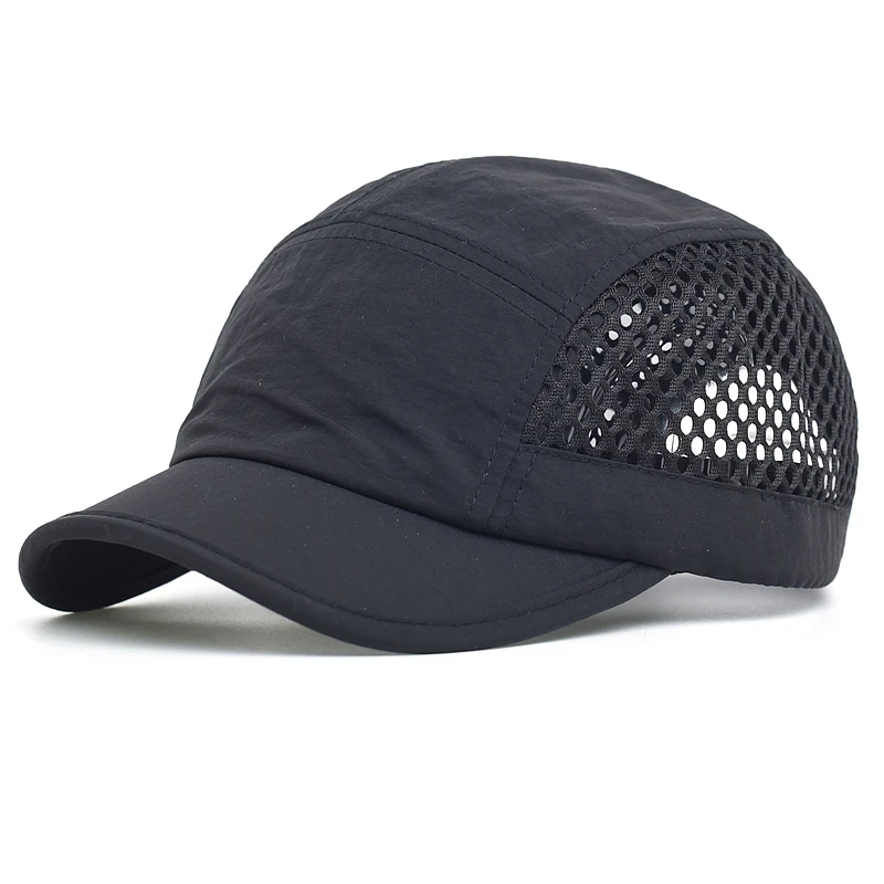 Summer Mesh Short Brim Baseball Cap Men Women Breathable Dad Hat Adjustable Solid Trucker Style Low Profile Caps