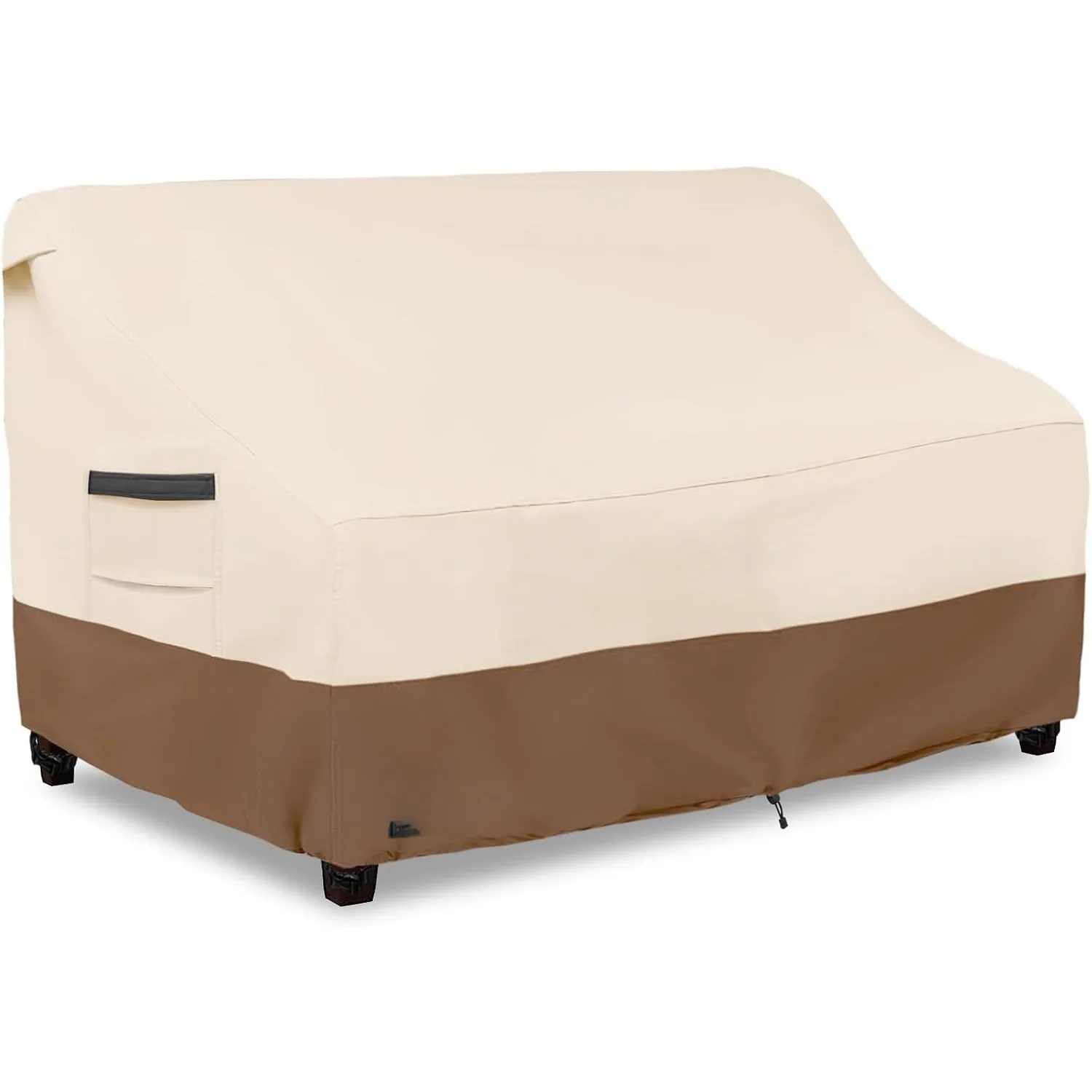 

3-seat terrace sofa cover, 79W x 37D x 35H inch outdoor sofa cover, beige and brown