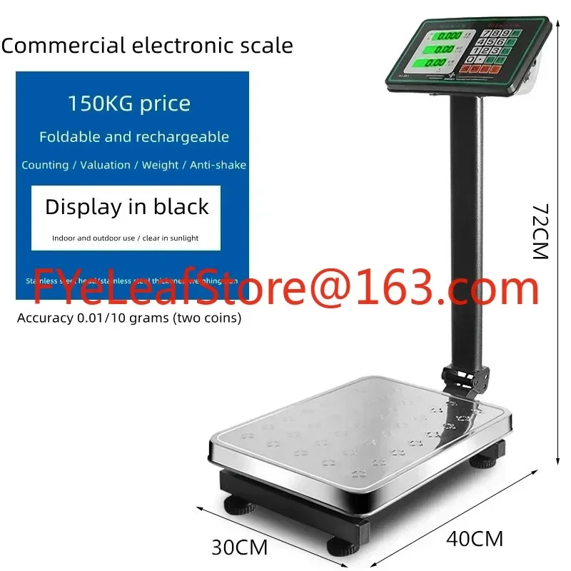 Commercial bench  stainless steel 150kg electronic scale 100kg  scale folding scale stainless steel material waterproof