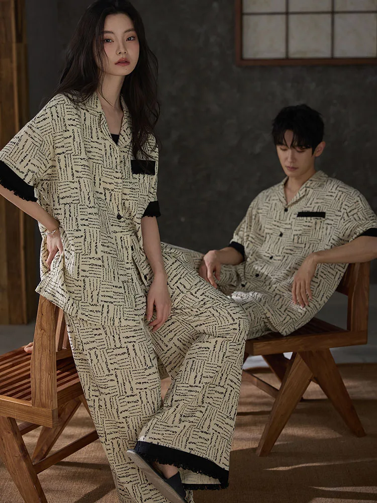 set-di-pigiami-in-cotone-per-coppie-pantaloni-lunghi-a-maniche-corte-vestibilita-ampia-comodi-e-traspiranti-abbigliamento-da-notte-estivo-per-uomini-e-donne