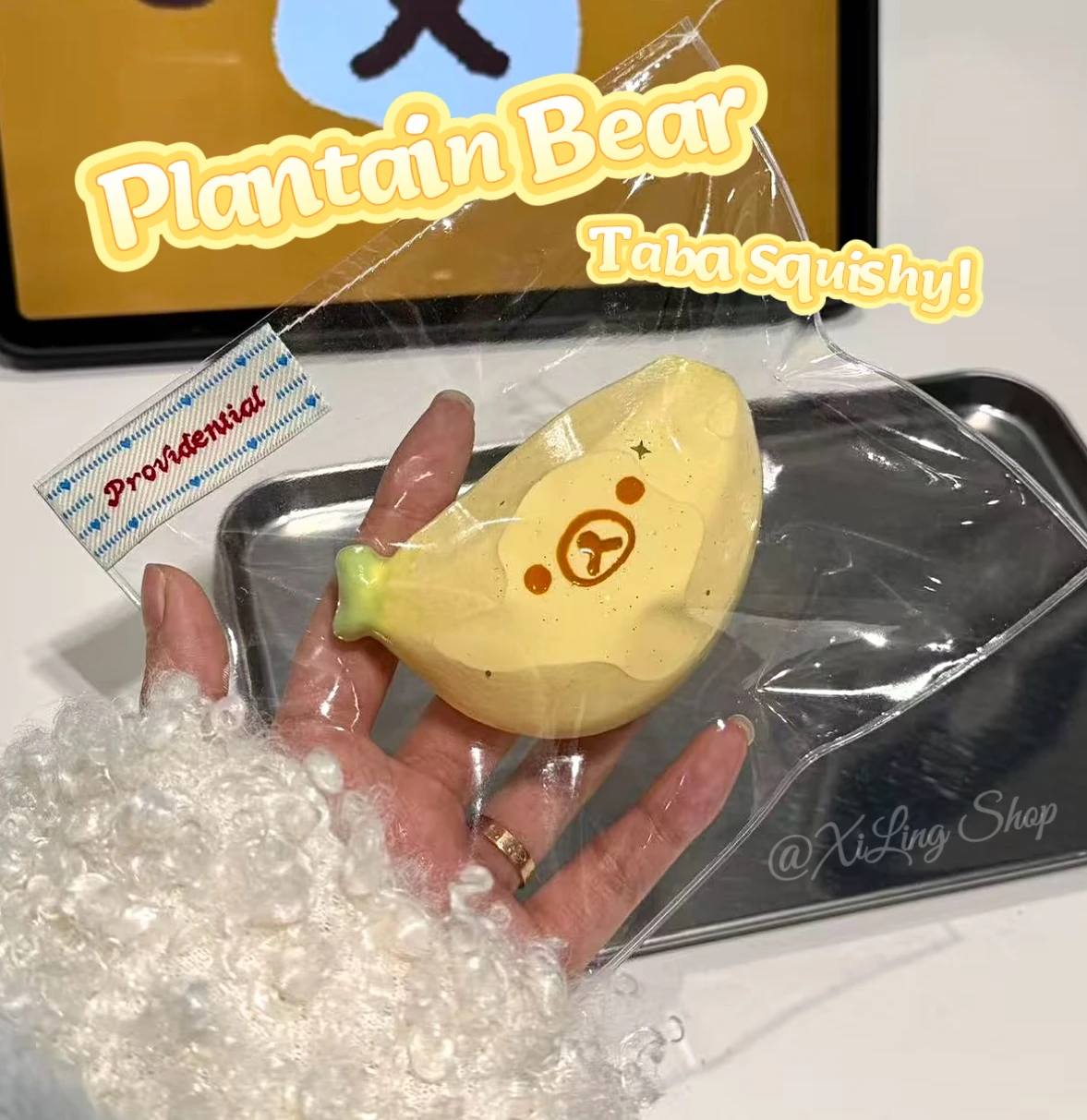 

1Pc Taba Squishy toy with Creamy Clay Texture - Plantain Bear shaped to relieve stress - Food grade silicone