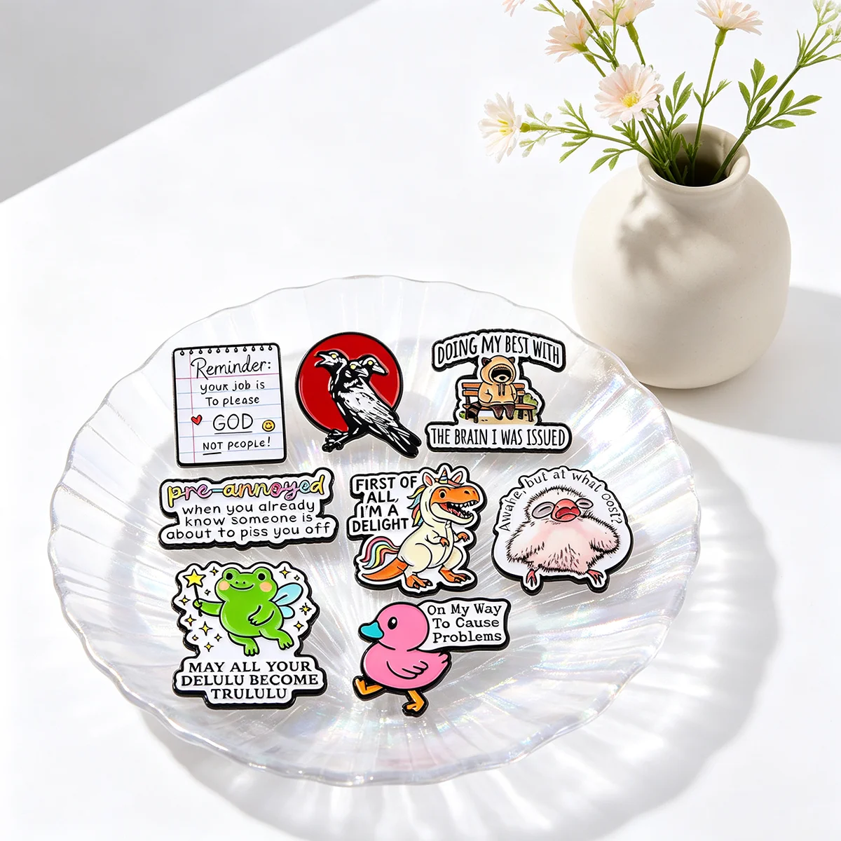 Anxiety Mood Funny Phrase Graphic Enamel Pins Brooch Lapel Pin Badge on Clothing Accessory Fashion Jewelry Gift For Friend
