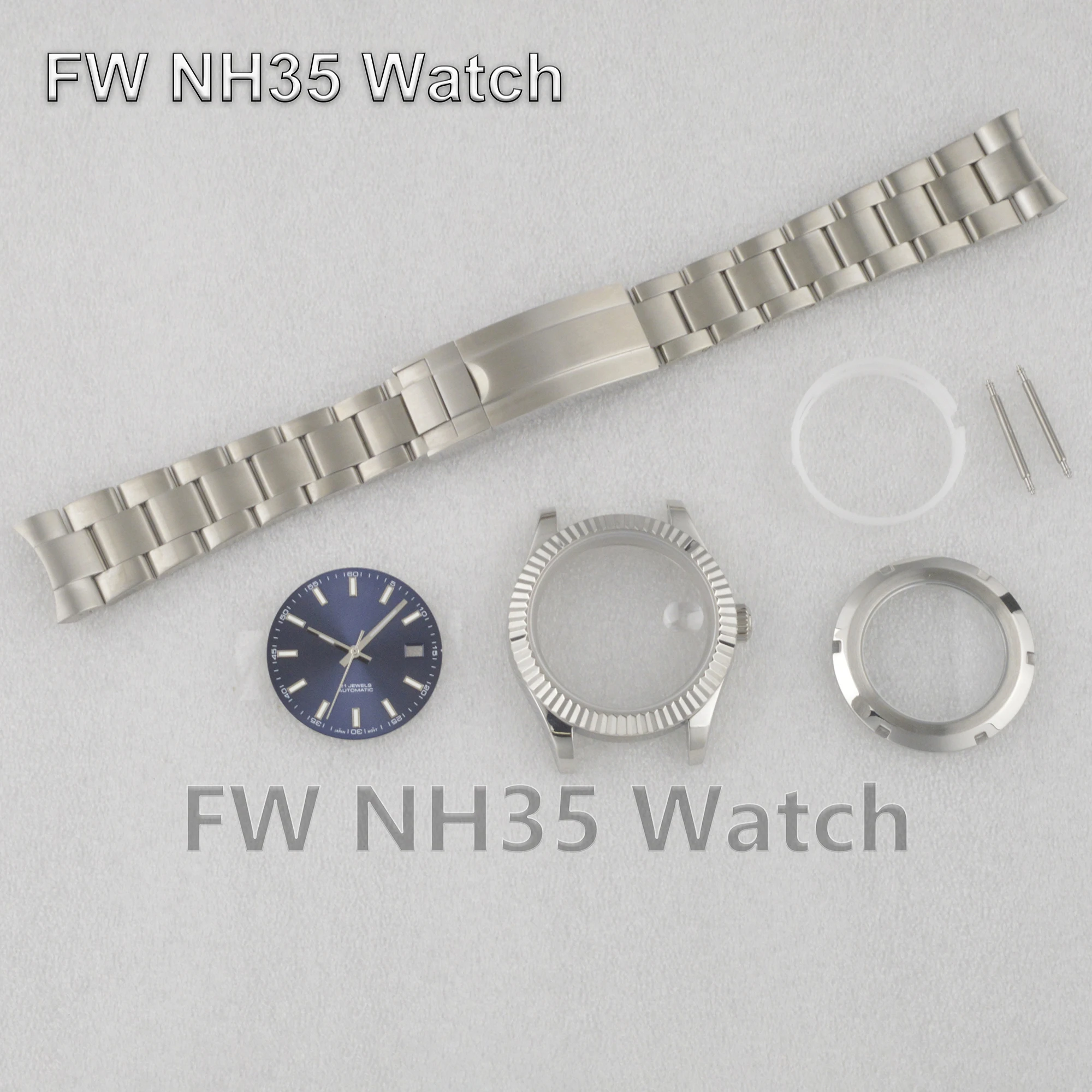 

NH35 Case Dial Bracelet for Datejust Sapphire Glass 100M Waterproof 41mm Watch Case fit NH34 35 36 Movement Watch Accessories