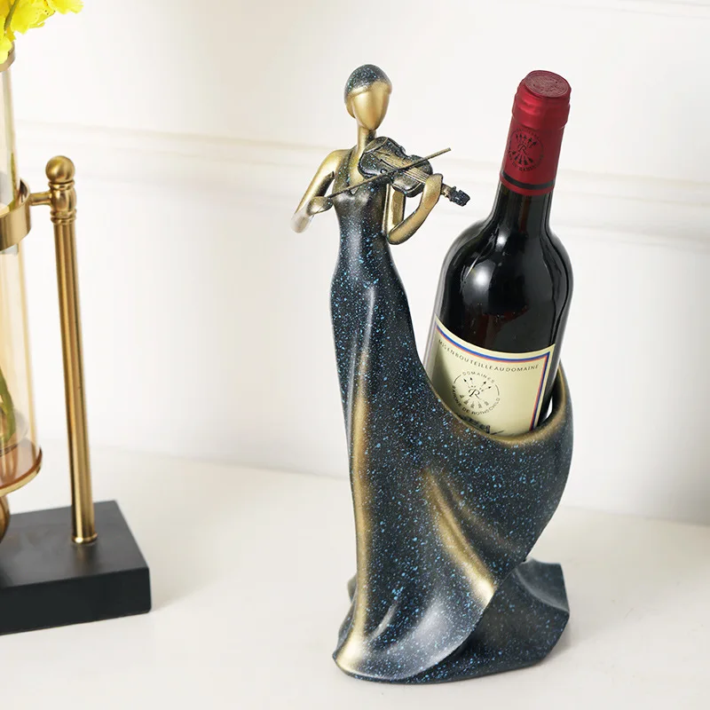 High-End Creative Wine Rack for Living Room Violin Ornament Home Entrance Wine Cabinet Decorations Dining Table TV Cabinet Arran