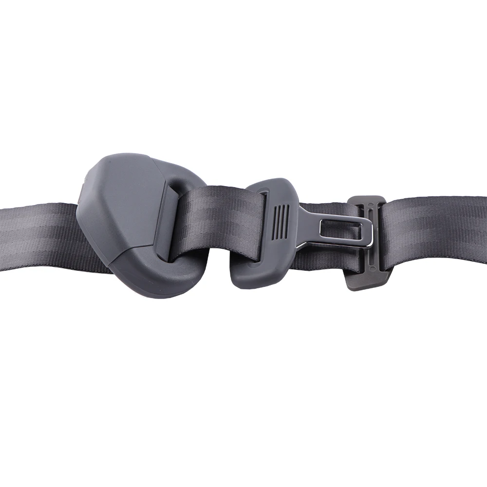 3 Points Adjustable Car Seat Belt Lap Belt Retractable Safety Strap Set Auto Safety Belts Emergency Lock with Alarm Sensor Grey